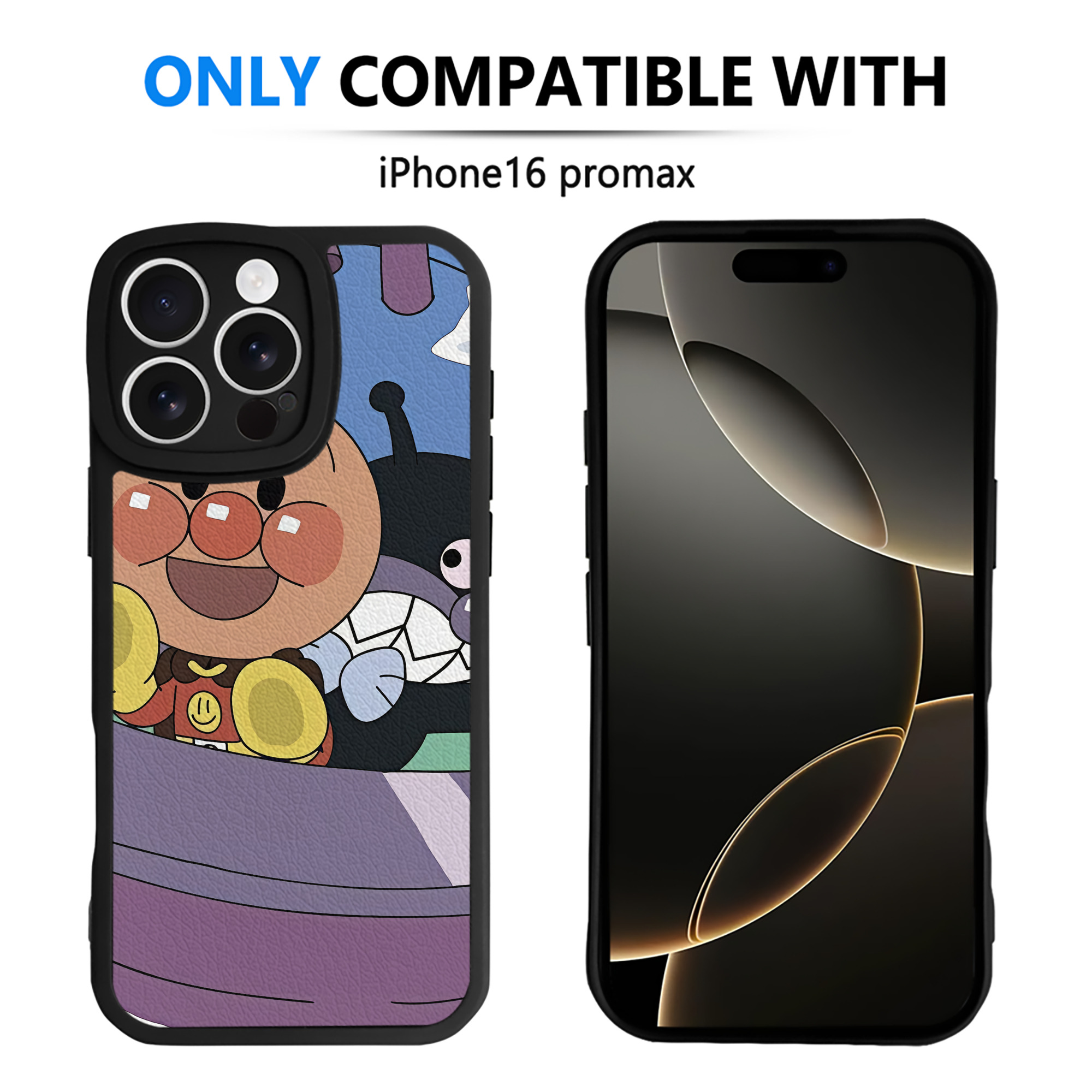 （画像用） アンパンマン Anpanman 【iPhone 16シリーズ対応】シリコンスマホケース（レザー調） 材質：シリコン